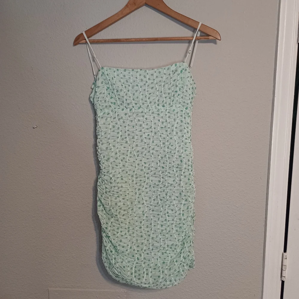 For Love And Lemons Drea Scrunchie Dot Mini Dress